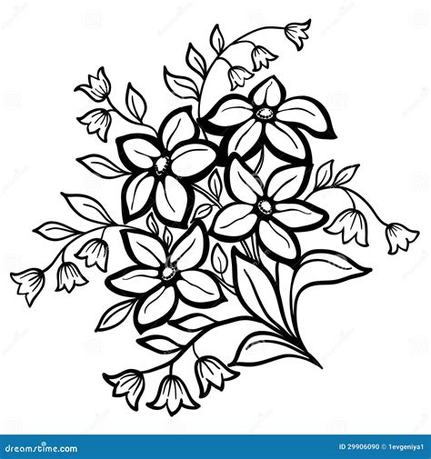 Black Outline Flower Stock Illustration 76318723