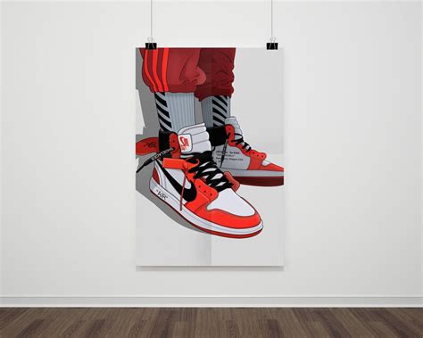 Nike Air Jordan Sneaker Poster Wall Art Nike Trainer Etsy