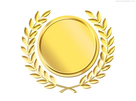 Gold Laurel Wreath Medal Template Psd Psdgraphics