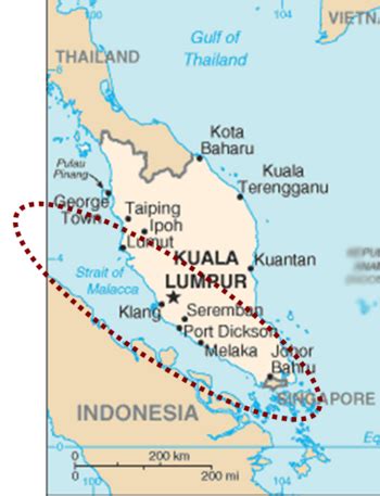 Peninsular malaysia and east malaysia. Strait of Malacca - encyclopedia article - Citizendium