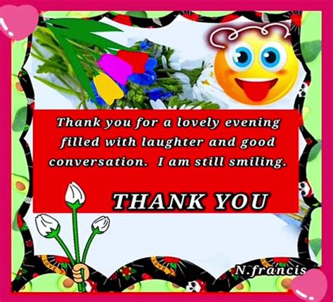 Thank You For The Lovely Evening Free Flowers Ecards Greeting Cards