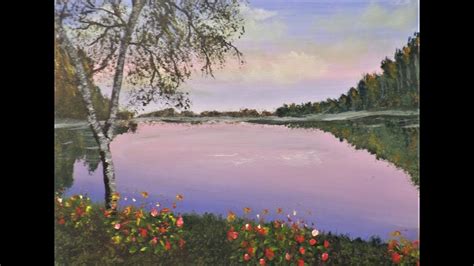 Step By Step Still Water With Reflections Acrylic Painting For