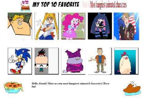Top 10 Favorite Hungriest Characters My Way By