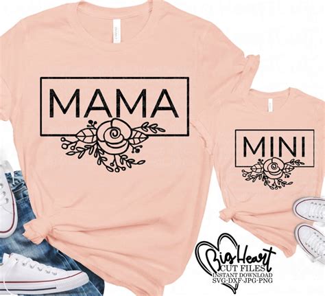 Mommy And Me Matching Svg Png  Dxf Mama Svg Mini Svg Etsy Mom And Me Shirts Cute Shirt