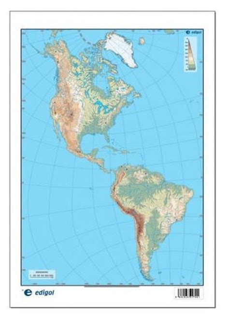 Mapa Mudo América Físico Color 50 Hojas Edigol Ediciones Ah H1617