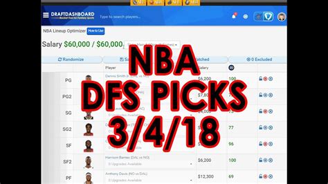 Latest update refers to when we last checked for revised rankings. NBA FanDuel Picks Today + DraftKings Picks Tonight 3/4/18 ...