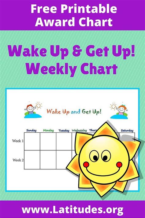 Primary Wake Up And Get Up Weekly Behavior Chart Acn Latitudes Kids
