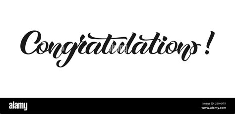Congratulation Hand Lettering Vector Illustration With Lettering Congratulations On White