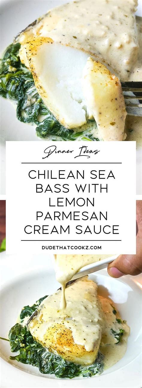 Chilean Sea Bass With Lemon Parmesan Cream Sauce Fishrecipes Salmon