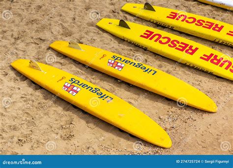 Rnli Lifeguard Rescue Board On Bournemouth Beach Uk Editorial Stock