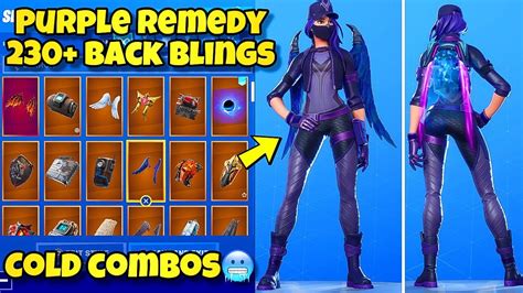 New Purple Remedy Skin Showcased With 230 Back Blings Fortnite Br