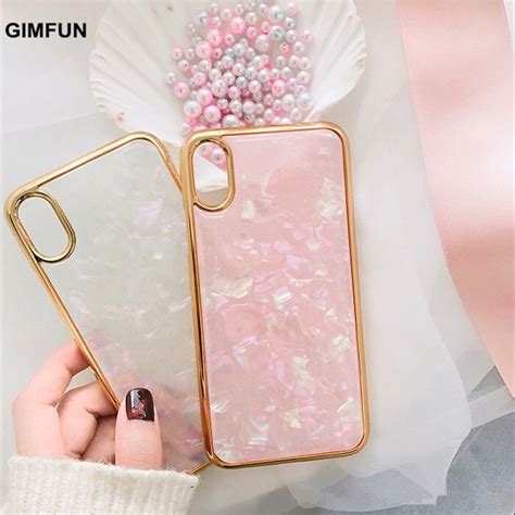 Gimfun Pink Crystal Glitter Marble Phone Case For Iphone X Xr Xsmax 7 6