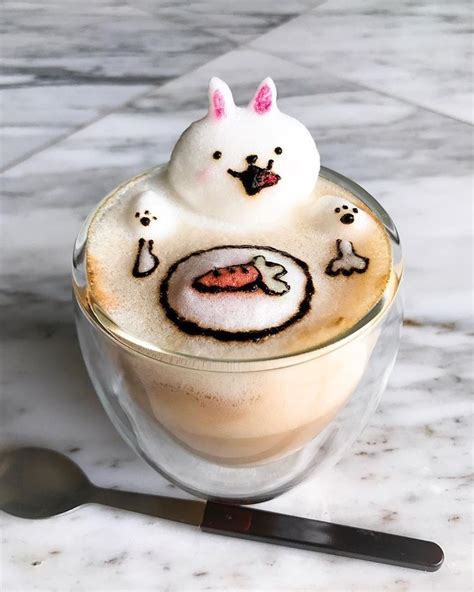 17 Year Old Whips Up Adorable 3d Latte Art That Pops Out Of Her Mug Latte Art Coffee Art