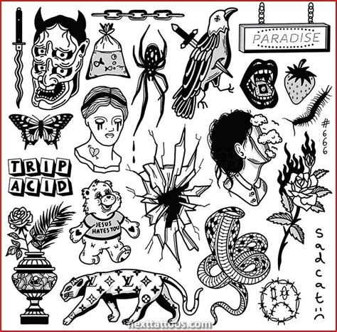 An Image Of Various Tattoos On A White Background