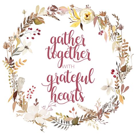 Gather Together with Grateful Hearts Free Fall Printable | inbetweenchaos.com