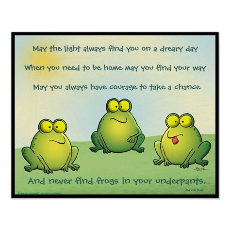 May You Never Find Frogs In Your Underpants Poster Zazzle Daily