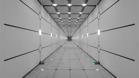 Futuristic Hallway Concept Of Modern Architecture And Interior