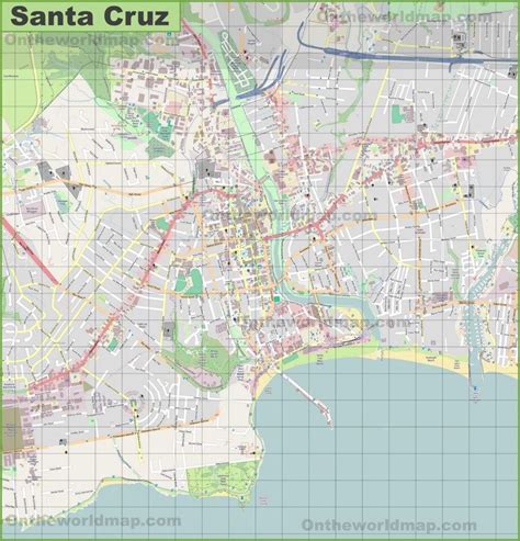 Large Detailed Map Of Santa Cruz Detailed Map City Maps Large Santa Cruz