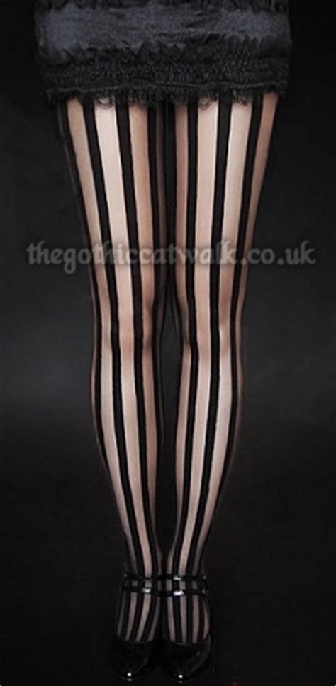Gothic Burlesque Vertical Striped Tights Gothic