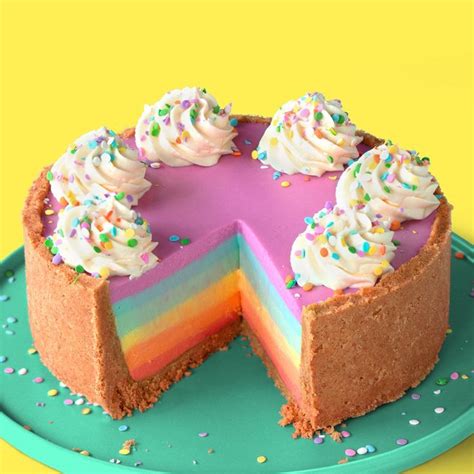 Learn How To Make This Easy No Bake Rainbow Cheesecake Its So Cute