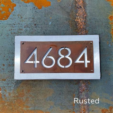 Modern Metal Address Sign Stainless Address Plaque Metal Etsy