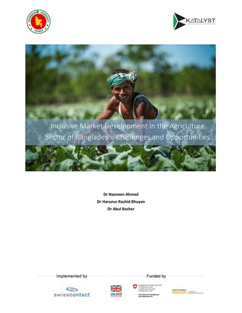 Pdf Inclusive Market Development In The Agriculture Sector Of