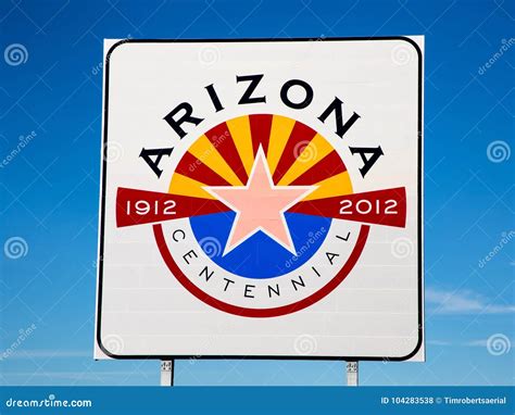 State Of Arizona Centennial Highway Sign Stock Photo Image Of Signage
