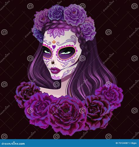 Sugar Skull Girl Day Of Dead Traditional Mexican Halloween Dia De Los Muertos Woman With
