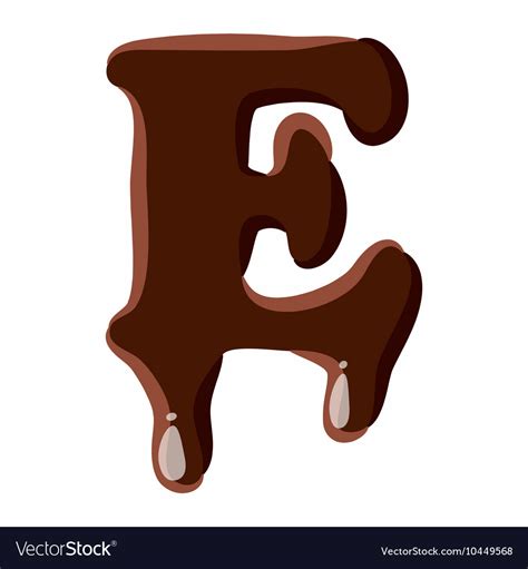 Letter E From Latin Alphabet Made Of Chocolate Vector Image