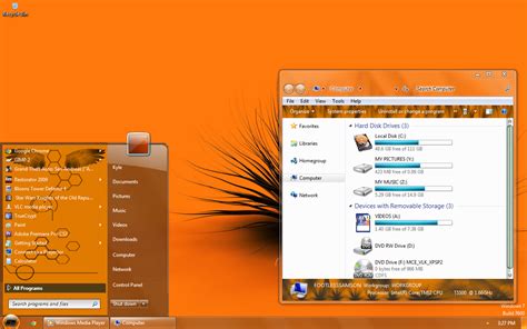 Orange Visual Style Windows 7 By Thekylethrasher On Deviantart