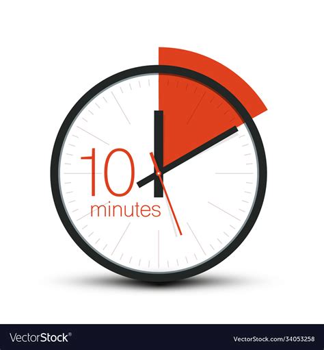 10 Minutes Clock Symbol Ten Minute Stopwatch Icon Vector Image