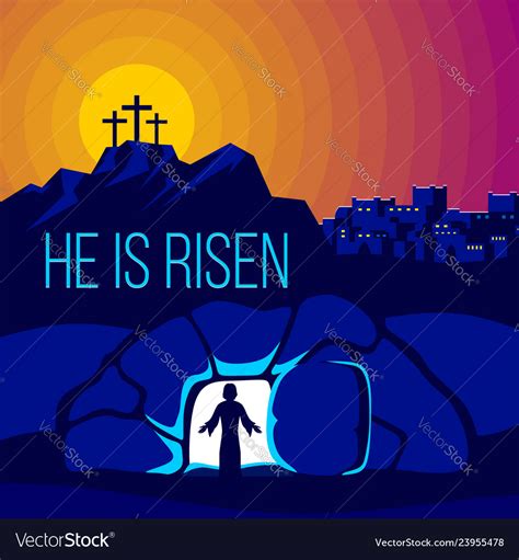 Easter Jesus Christ Is Risen Royalty Free Vector Image