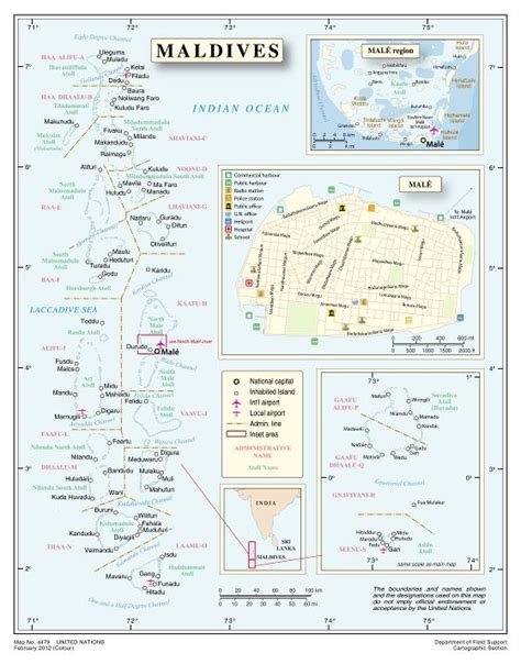 A gran escala detallado mapa político de Maldivas Maldivas Asia
