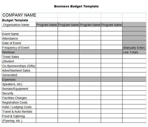 Excel Templates Business Budget Template U2013 3 Free
