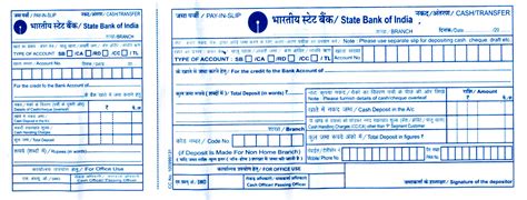 If there is not enough money it may be returned unpaid. STATE BANK OF INDIA (SBI) CASH OR CHEQUE DEPOSIT SLIP ...
