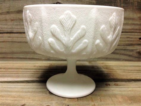 Vintage 1975 Ftd Milk Glass Footed Planter Oak Leaf White Etsy