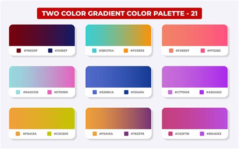 Paleta De Colores Degradados Con Códigos De Color En Rgb O Hexadecimal Catálogo Colores De
