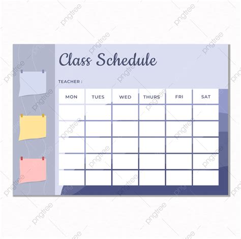 Simple Blue Class Schedules Template Design Template Download On Pngtree
