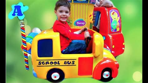Ride On School Bus With Barney Kids Song Youtube
