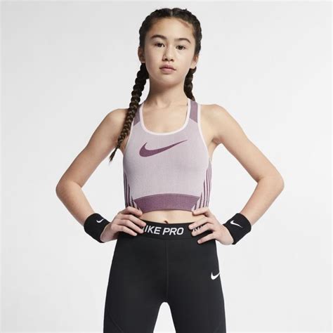 Nike Fenom Big Kids Girls Seamless Sports Bra Size Xl Pink Foam