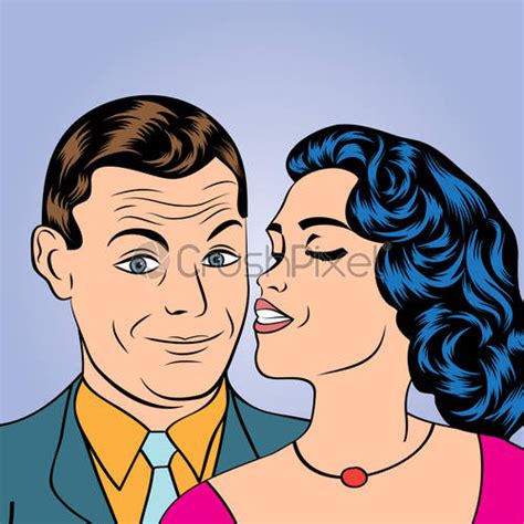 Man And Woman Love Couple In Pop Art Comic Style Stock Vector 1066613