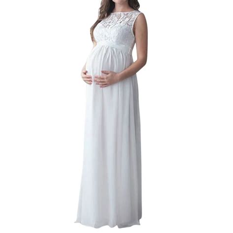 Telotuny Maternity Dress Pregnant Women Lace Long Maxi Dress Maternity Gown Photography Props