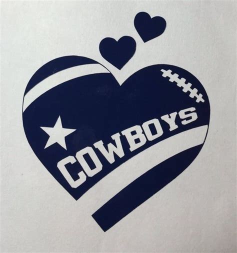 Dallas Cowboys Football Heart Vinyl Decal Bumper Sticker Etsy