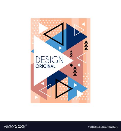 Geometric Poster With Place For Text Colorful Vector Image