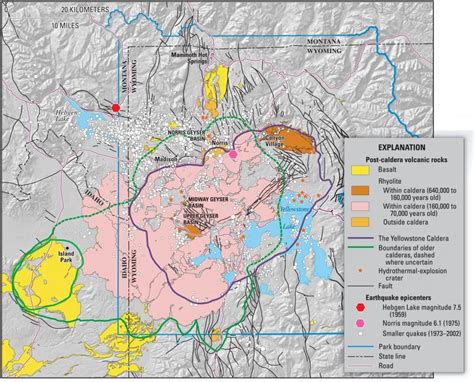 Simplified Map Of Yellowstone Caldera Yellowstone Map Geology Volcano Activities