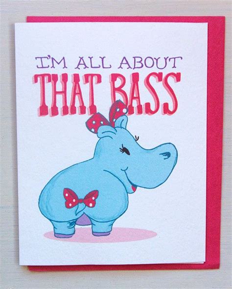 All About That Bass Hand Illustrated Greeting Card Hand