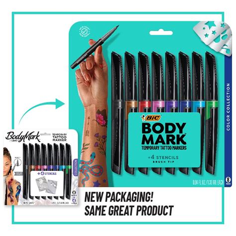 Buy Bodymark By Bic Temporary Tattoo Marker Skin Safe Flexible Brush