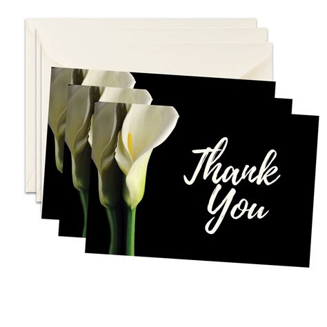 Lily Funeral Sympathy Bereavement Thank You Cards With Envelopes