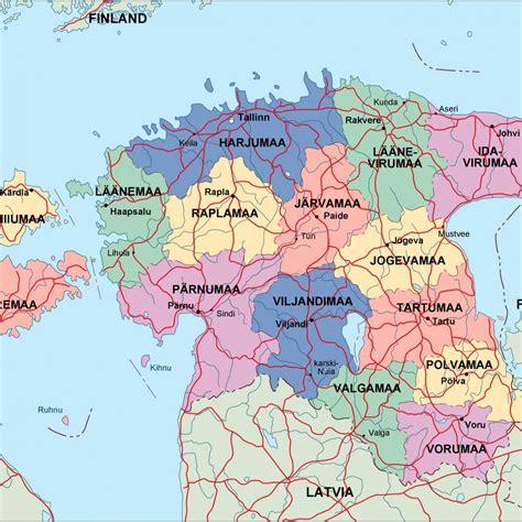 Lokalizacja estonii na tle europy. estonia political map. Illustrator Vector Eps maps. Eps ...