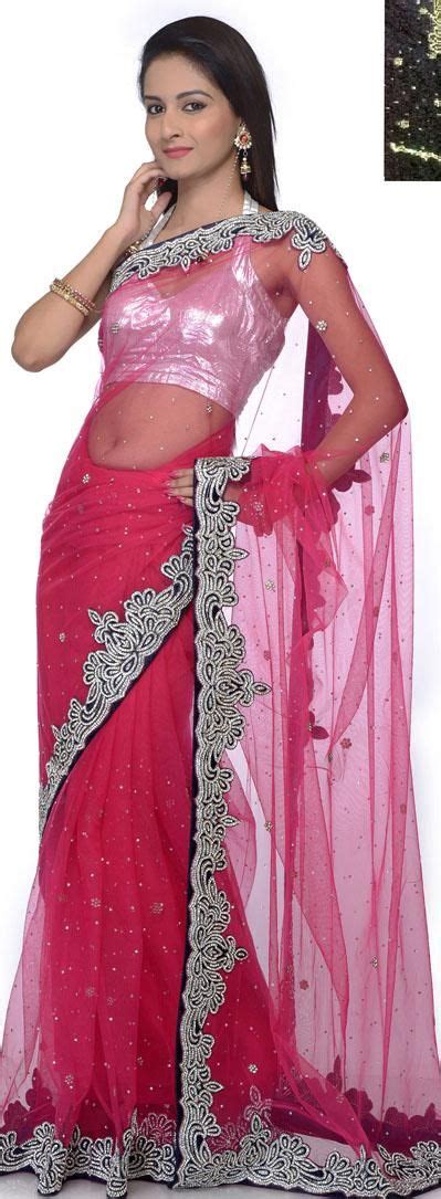 48657 Pink Diamond Work Net Wedding Saree 25427 Indian Bridal Lehenga Bridal Saree Indian